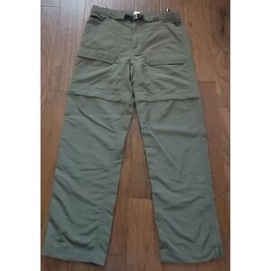 The North Face Forest Green‎ Convertible Nylon Cargo Hiking Pants Sz 35x32